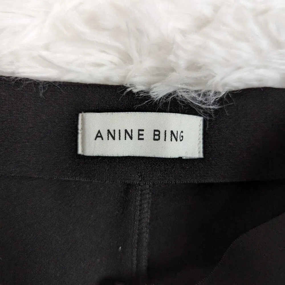 Anine Bing Max Trousers Split Hem High Rise Black Size 34 - Image 4