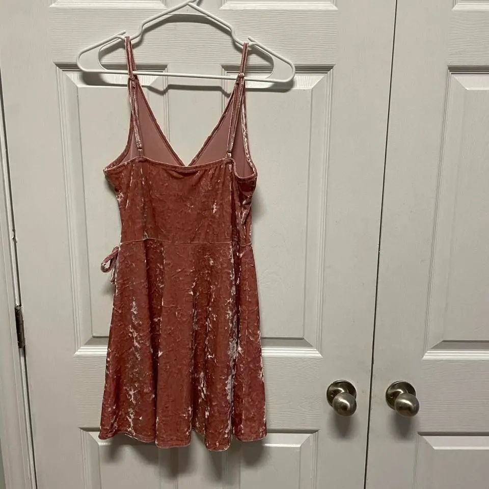 Forever‎ 21 Velvet Mini Dress Wrap Front Sleeveless Pink Party S Size 8 - Image 4
