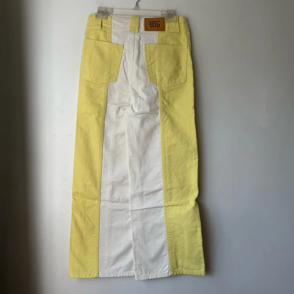 Urban Outfitters BDG High & Wide Yellow & White Colorblock Jeans 27" - Image 7