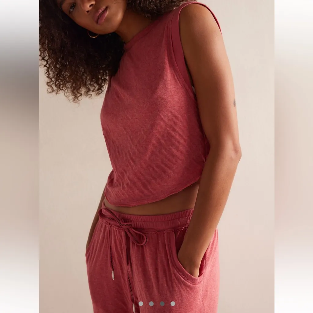 Free People  Wait A Minute Set Slate Rose Combo Size Large NWT - Image 3