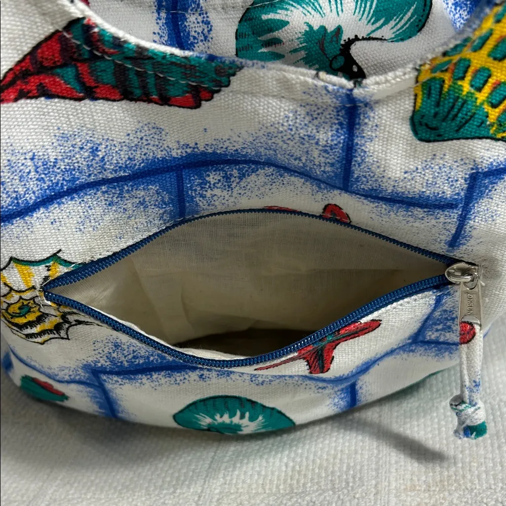 Colorful Seashell Patterned Tote Bag White - Image 12