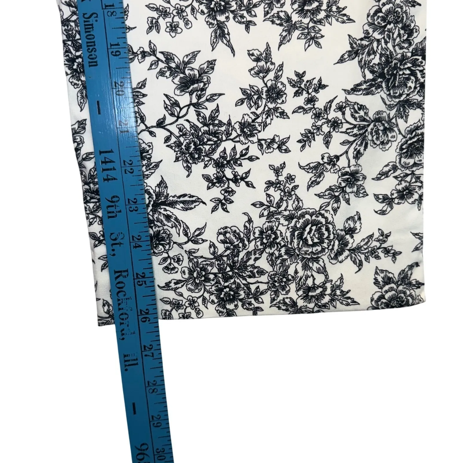 VTG FIELD MANOR Modern Classics Floral Print Wide Leg Pants Women's Size 16 Black - Image 8