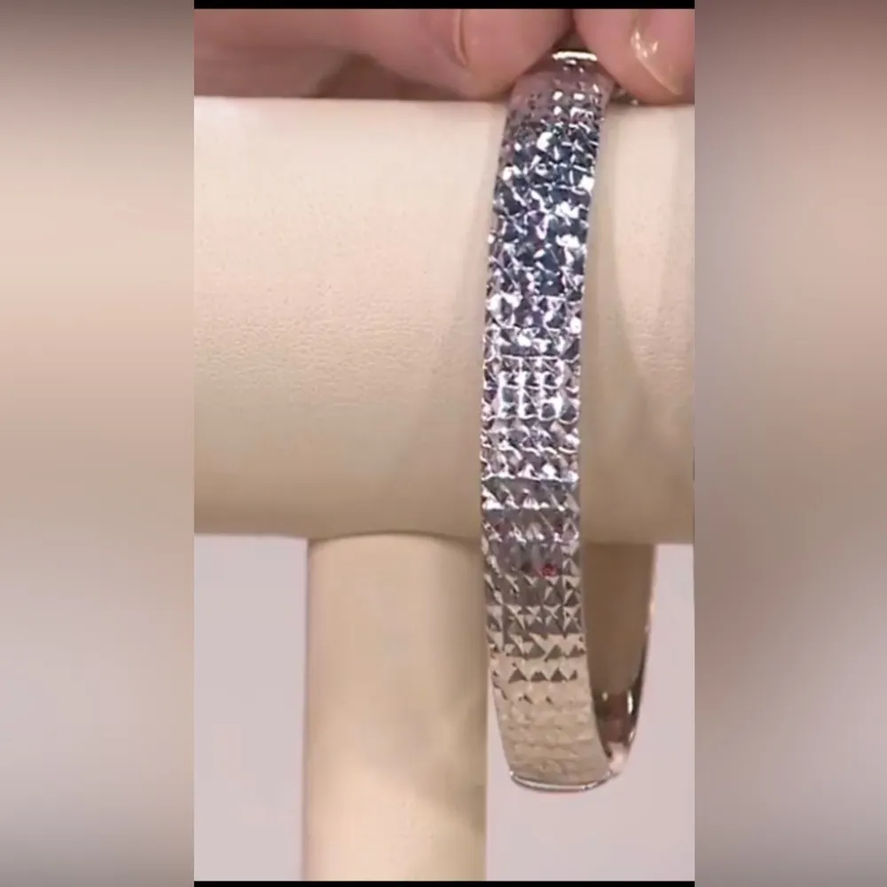 Sterling Silver 925 Diamond Cut Solid Bracelet Bangle 40g - Image 5