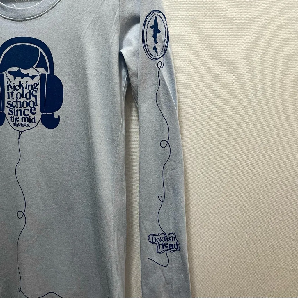 Dogfish Head Graphic Long Sleeve Tee Shirt Light Blue - Image 4