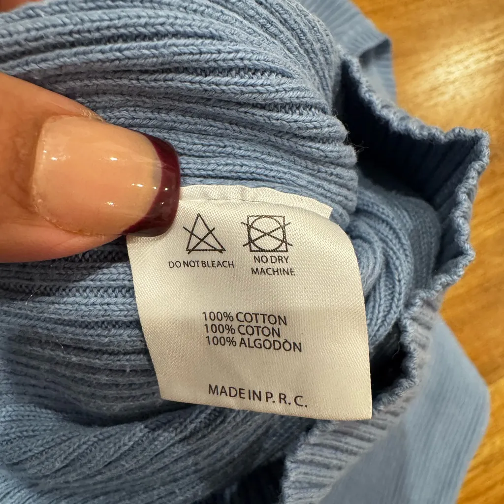 Brandy Melville Ribbed Blue Crop Sweater Top - Image 6