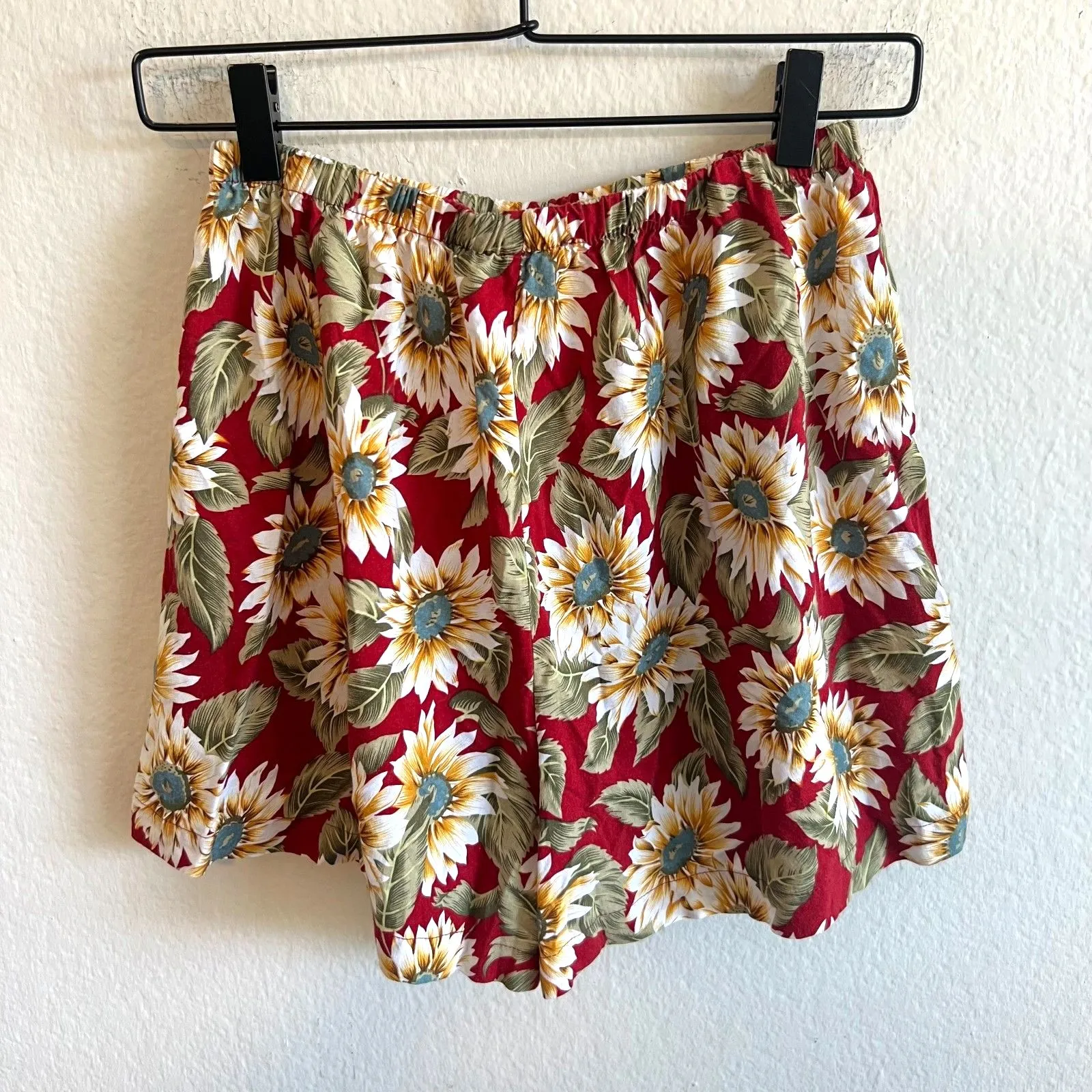 CALIFORNIA CONCEPTS Vtg Y2K Top & Mini Shorts Set Red Floral Rave Retro Womens M - Image 7