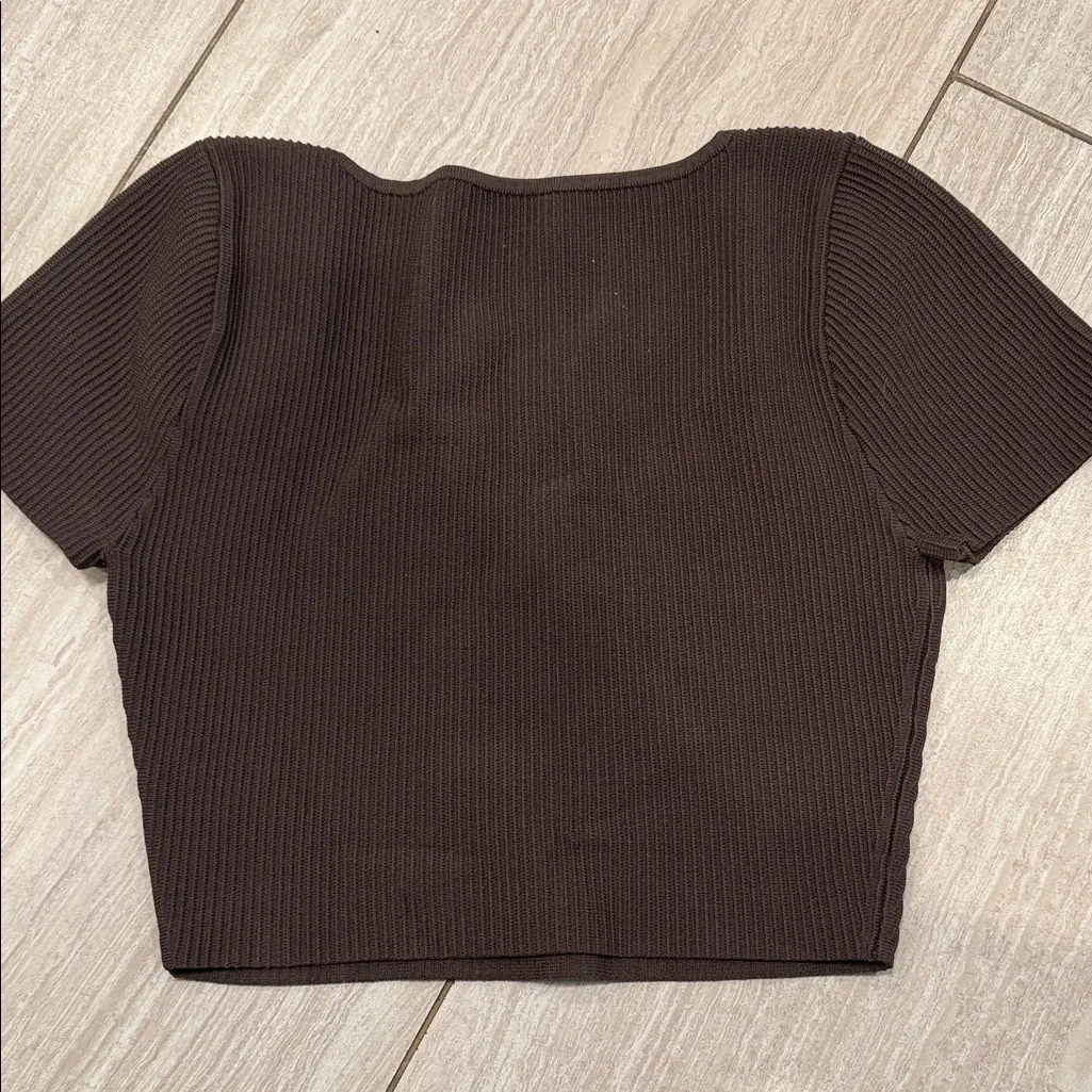Brown Babaton sculpt knit Ribbed Women's Top - Image 4