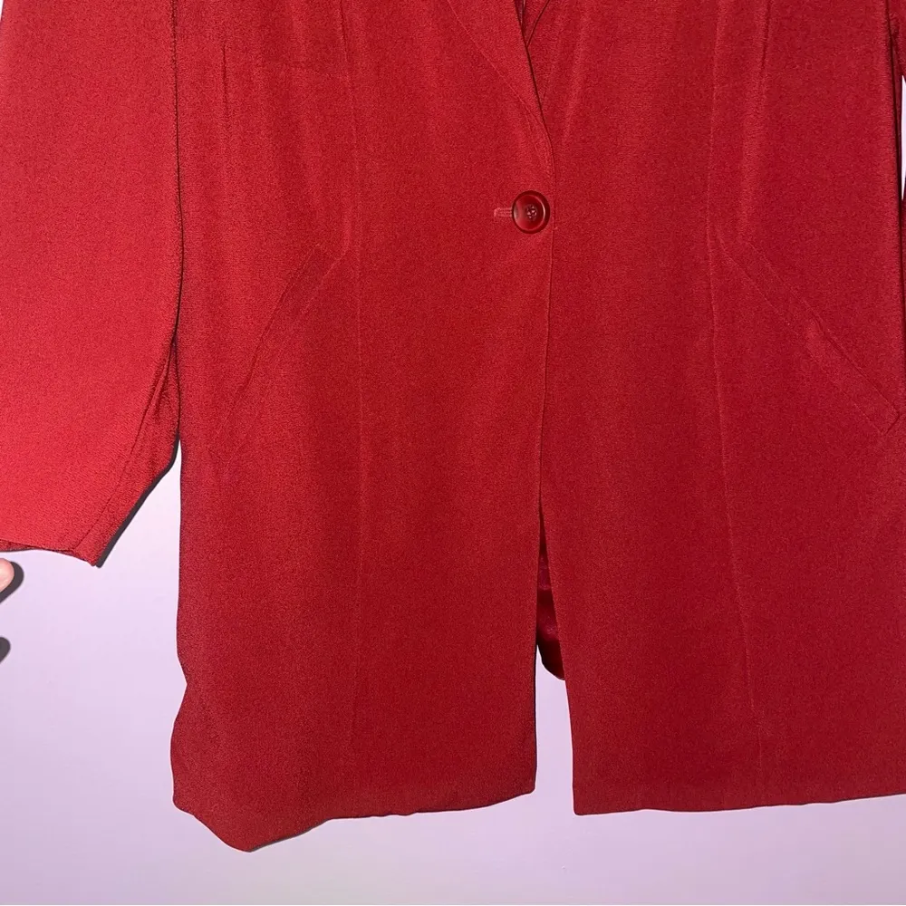 Torrid Blazer Size 2X Red Longline Jacket One Button Collar - Image 4