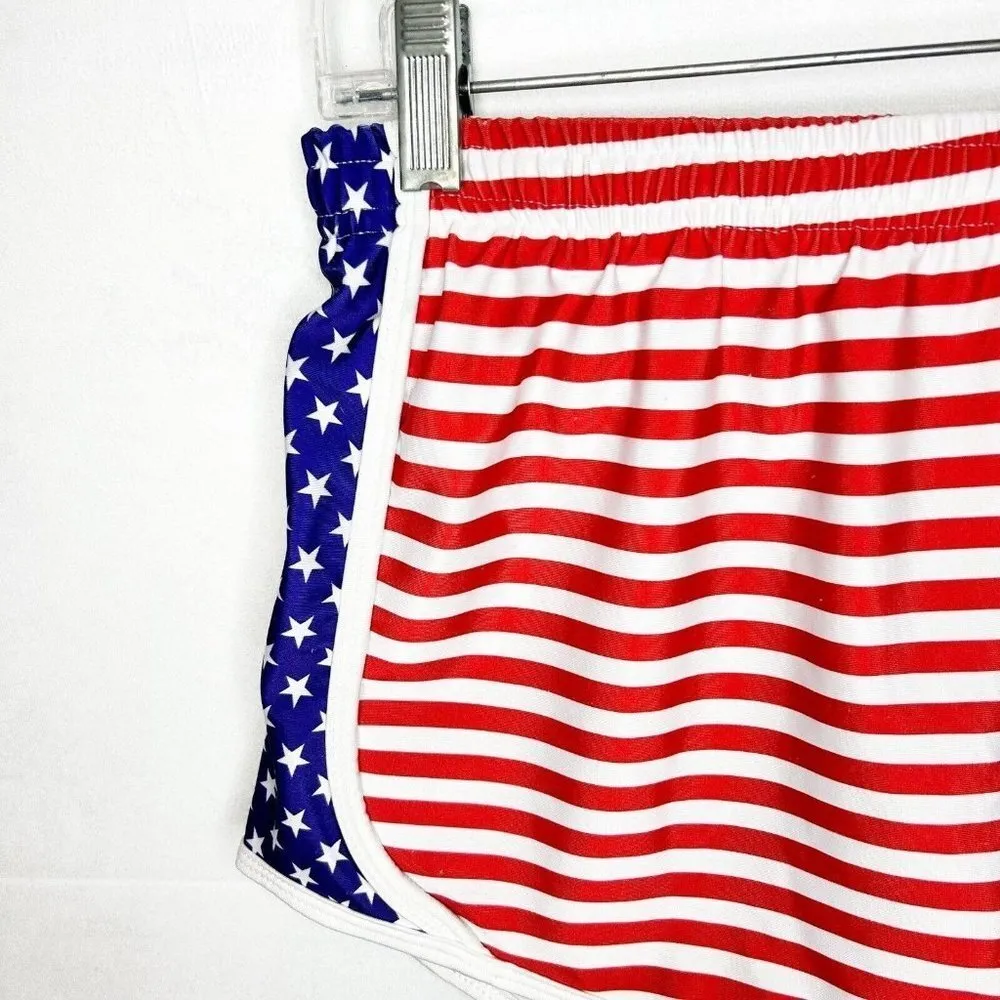 KRASS & CO Athletic Running Shorts American Flag Design Sz M (28x3) No Liner - Image 2