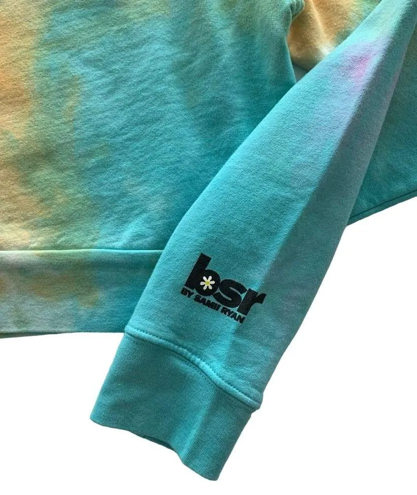 By Samii Ryan | Don’t Play Me Multicolor Tie Dye Cropped Sweatshirt Small Pink - Image 3