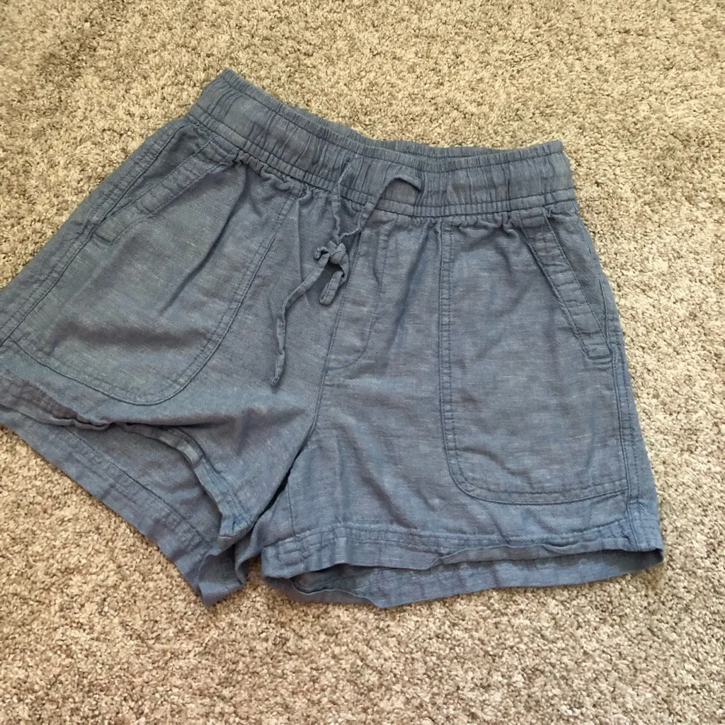Gap linen blend elastic waist drawstring women shorts size XS - Image 2