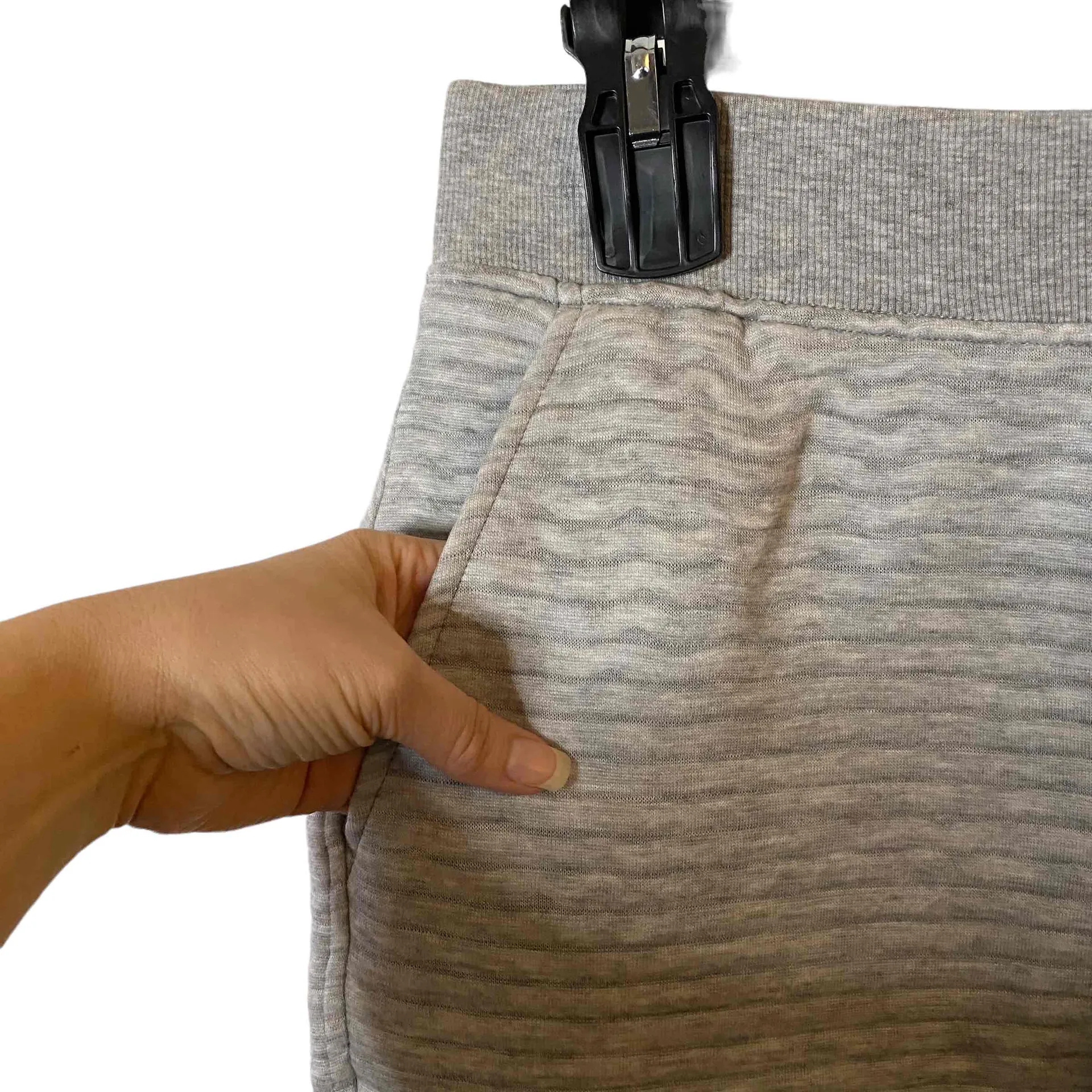 Athleta Women Gray Striped Pockets Breathable Comfort Jogger Sweatpants Size MP‎ - Image 3