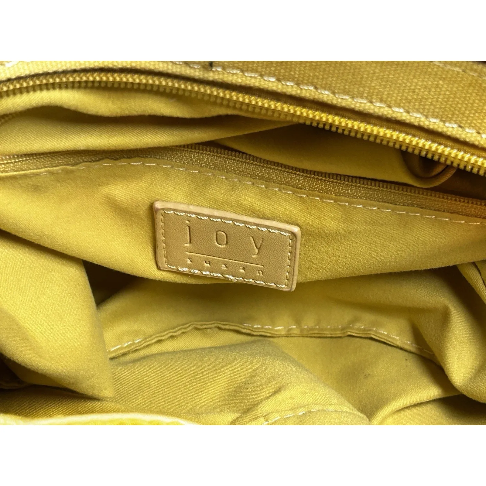 Joy Susan Yellow Vegan Leather Laser-Cut Tote Bag with Inner Pouch & Strap - Image 5