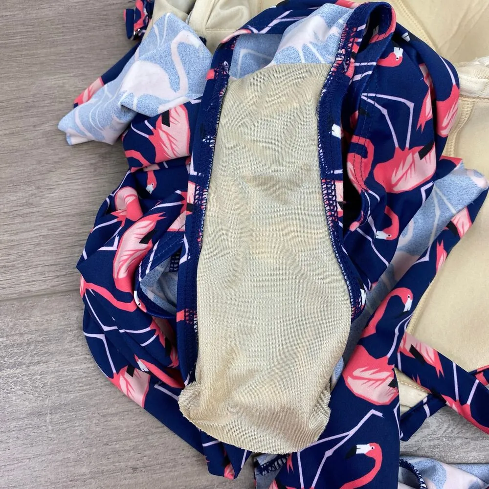 Eloquii Blue&Pink Flamingo Print One Piece Swimsuit Sz.14W - Image 14