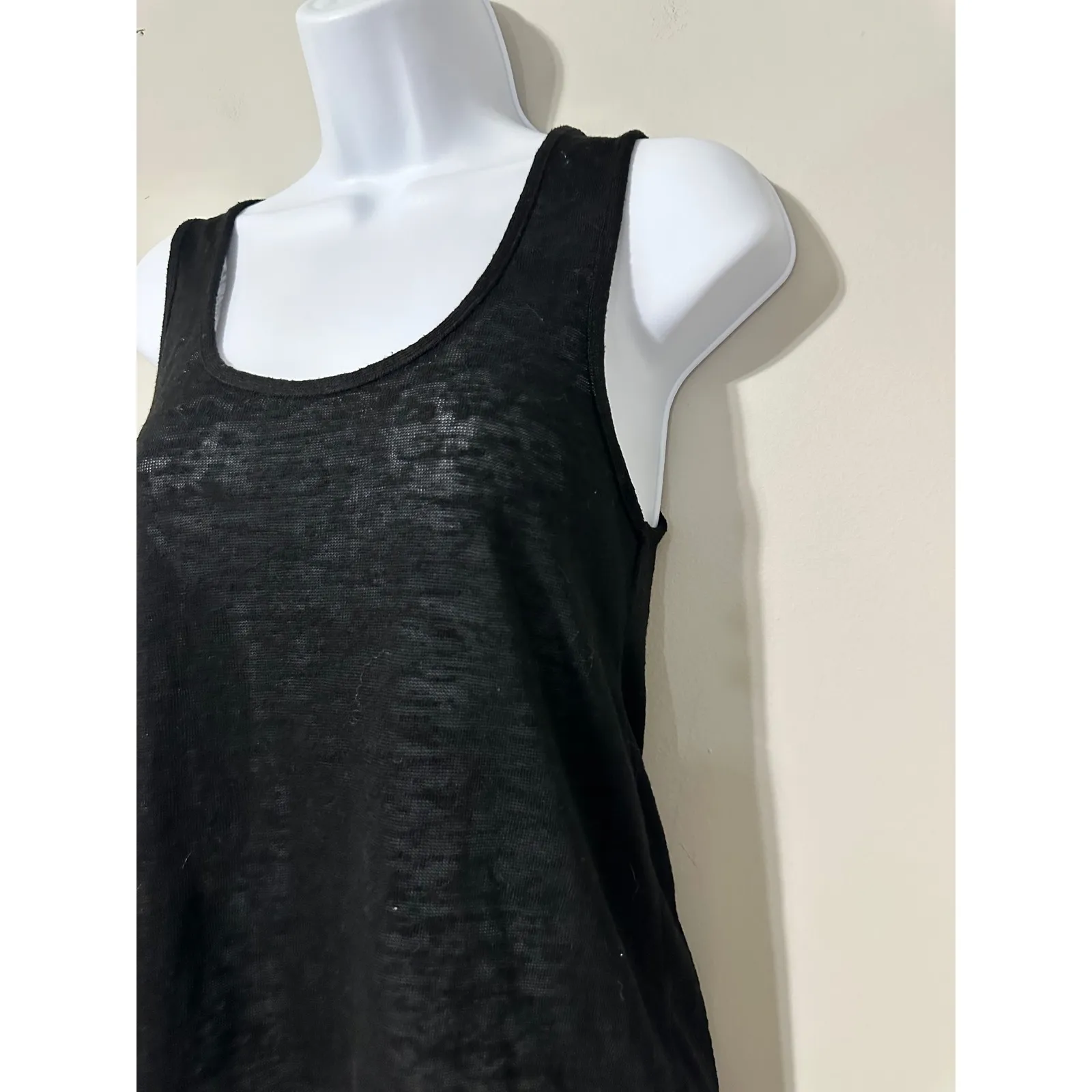 MINKPINK Black Sheer Lace Up‎ Back Tank Top Womens Size XS - Image 2