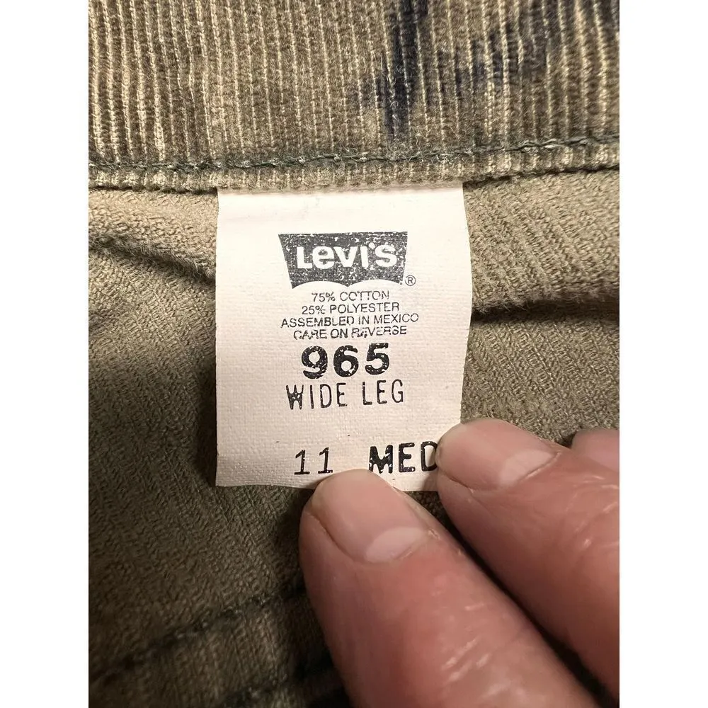 Levi Wide Leg corduroy pants Sz 11 Olive Green Brown - Image 3
