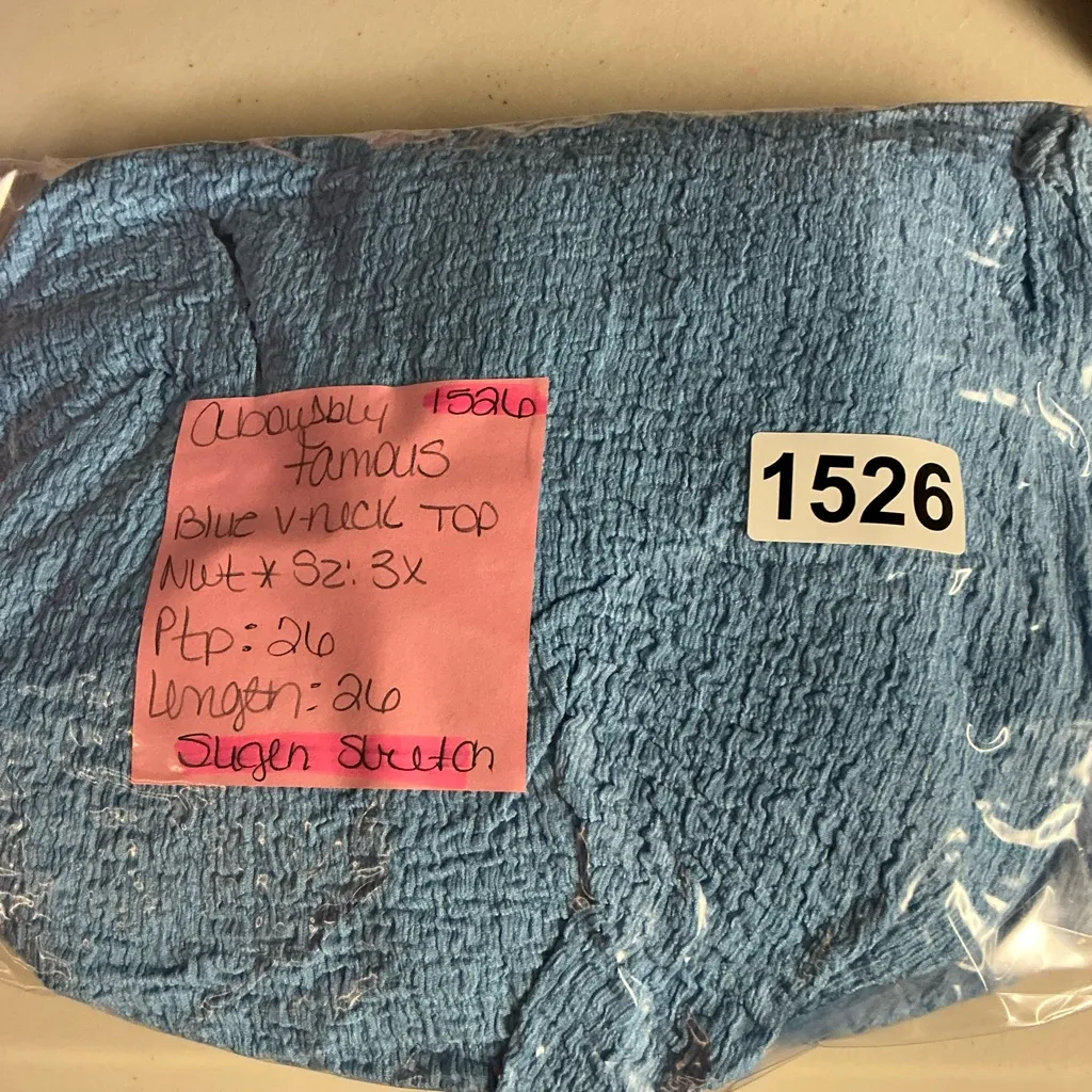 Absolutely Famous Sky Blue V-Neck Top - Image 7