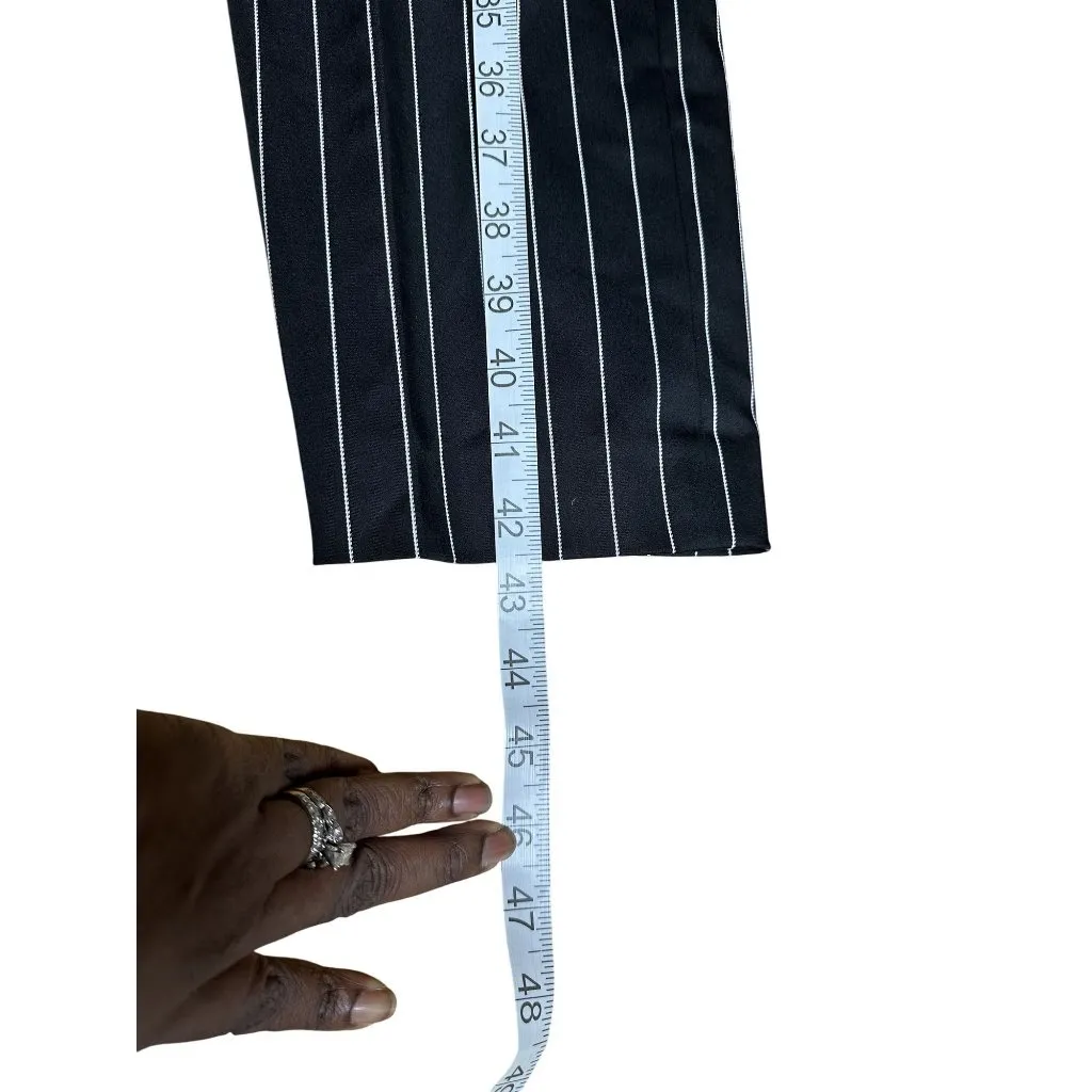 Anne Klein Womens Pinstripe Stretch Pant Black/White Work Attire Stretchy Sz 6 - Image 13