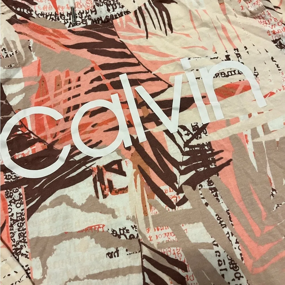 Calvin Klein flower print hoodie shirt size large - Image 2