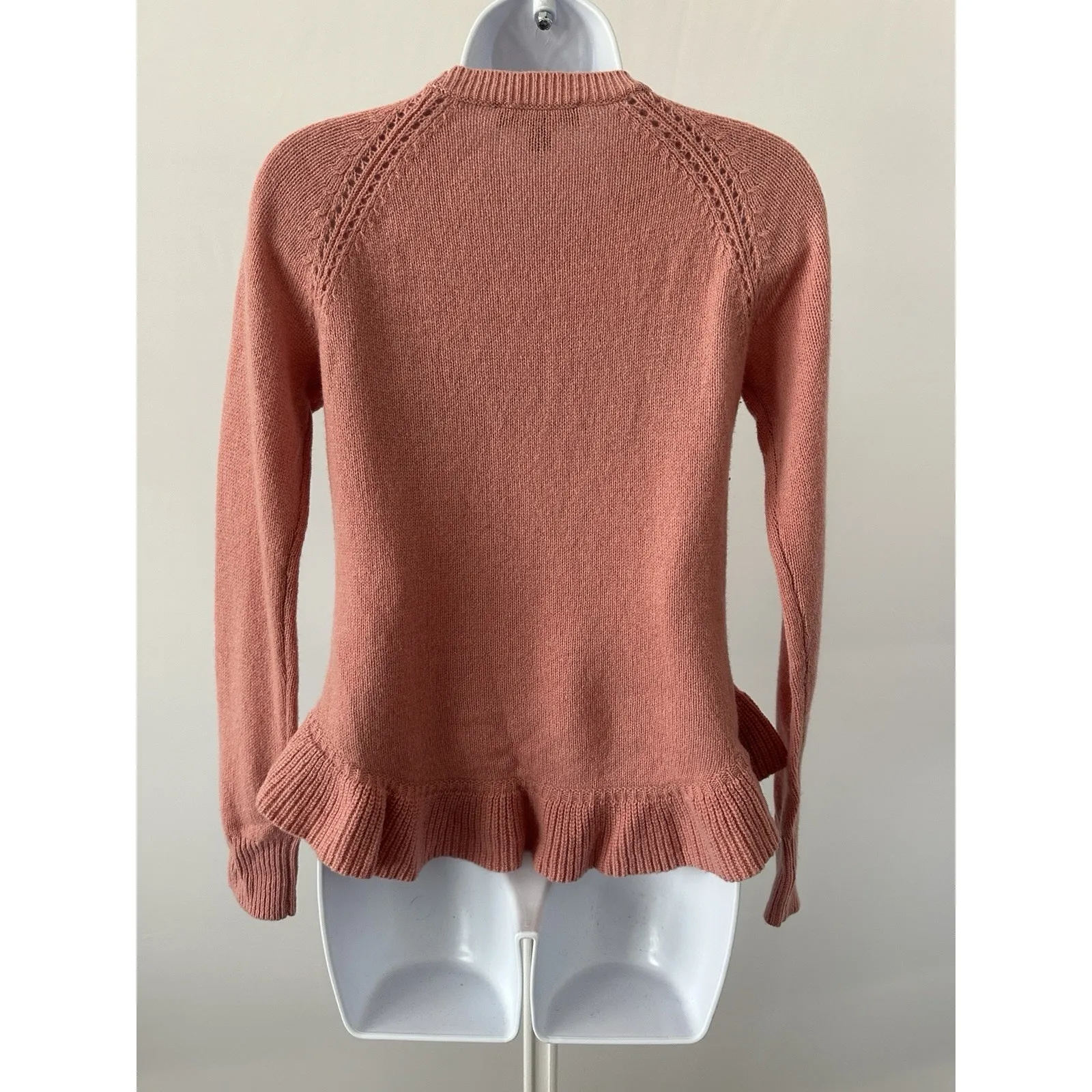 Women's Pink Wool Cashmere Peplum Sweater by Ann Taylor, Sz: S Petite (b51) - Image 3