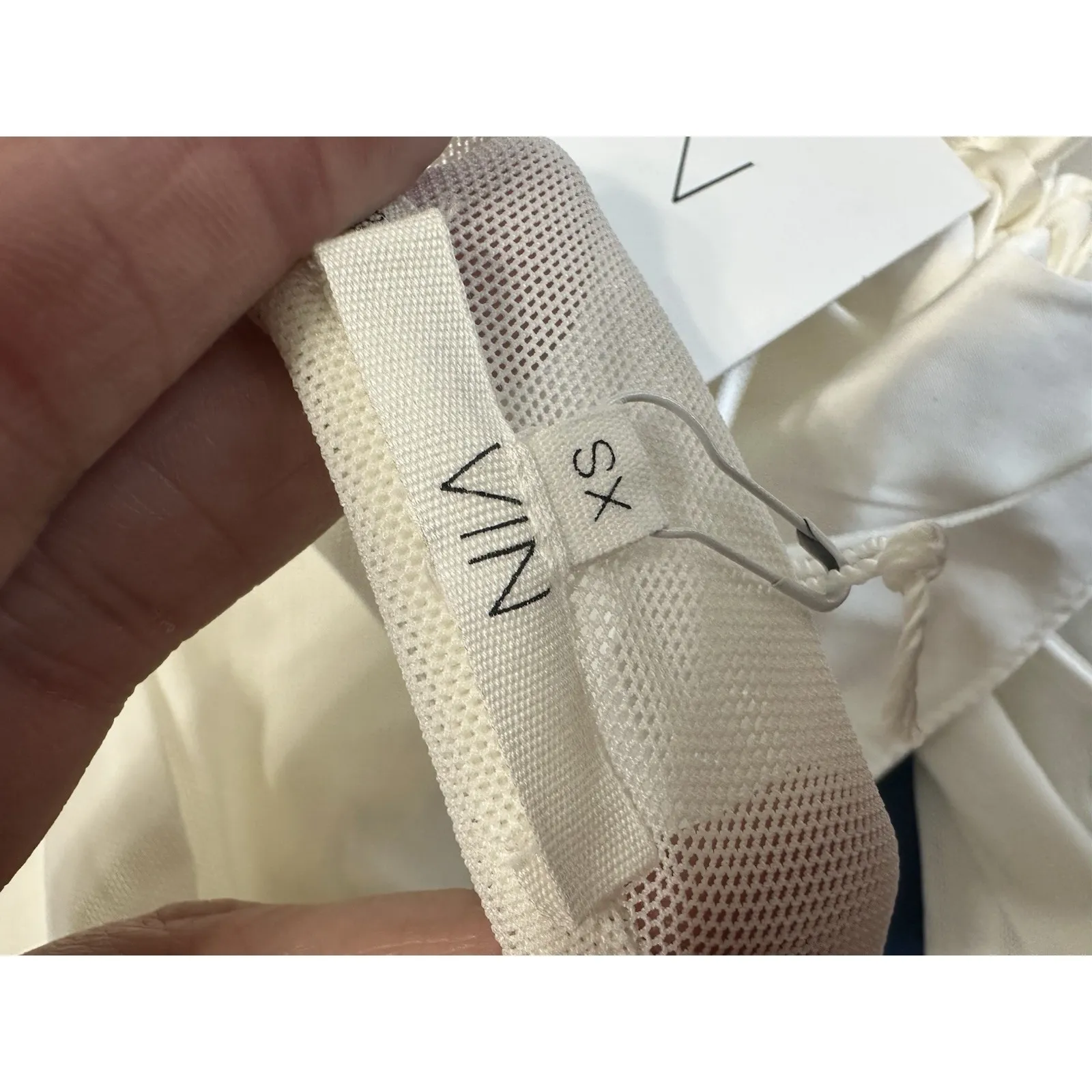 NIA The Label Taurus Top XS White Ruched Satin Corset Bodice Long Sleeve Mesh - Image 6