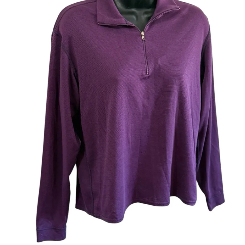 Patagonia Capilene Women’s Sweater Purple Pullover Sz M Quarter Zip - Image 5