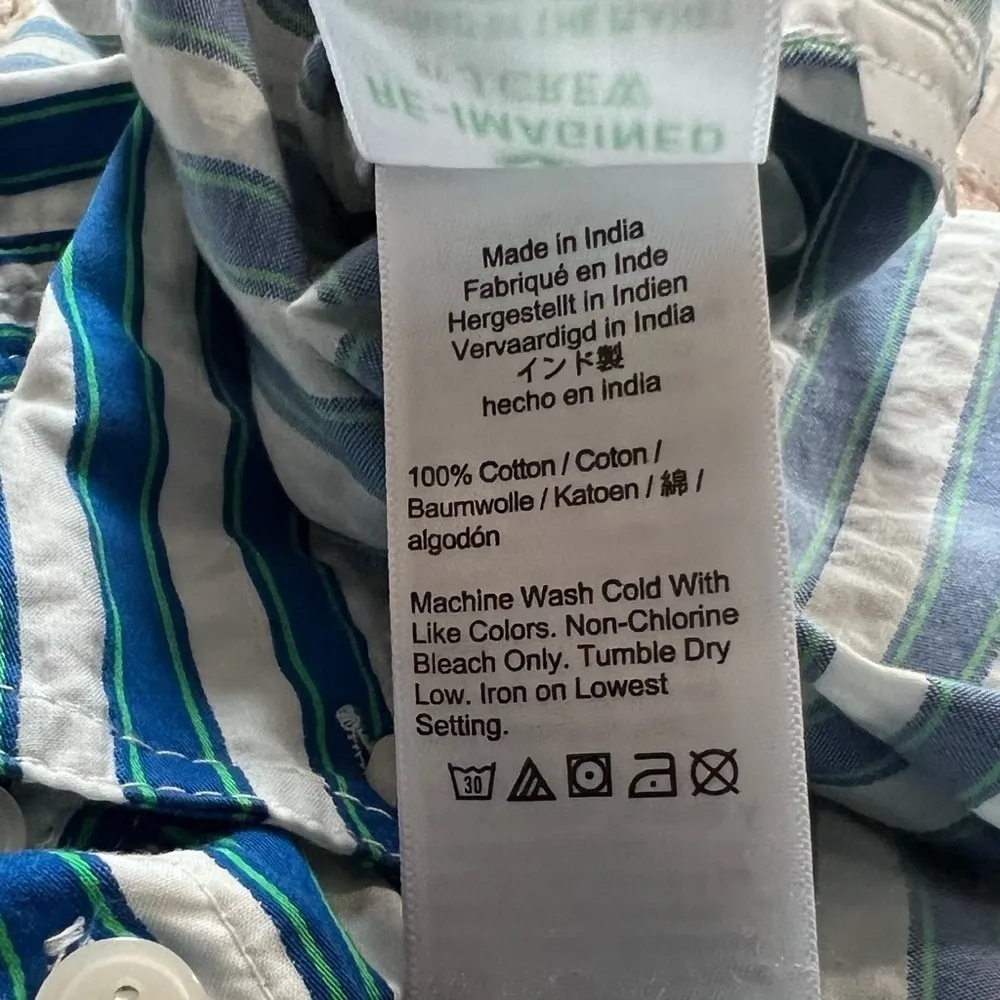 J. Crew Classic Cotton Striped Long Sleeve Button Down Shirt Top Women’s 4 Blue - Image 7