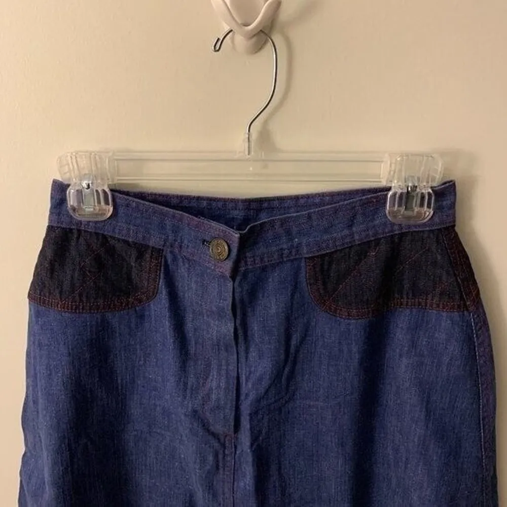 JCPenney Womens Size 13 Skirt Fashion Denim Vintage ALine Modest Pure Cotton Blue - Image 2