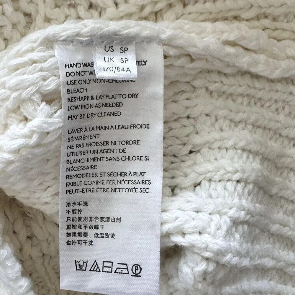 Pilcro Anthropologie SP Cable Knit Ivory Sleeveless Halter Tank Sweater Vest Y2K - Image 9