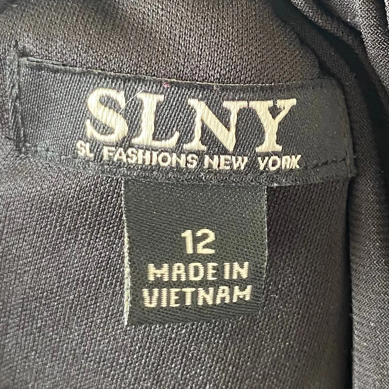 SLNY FASHIONS NWOT Black Sleeveless Pleated Maxi Dress Size 12 High Neck Formal - Image 4