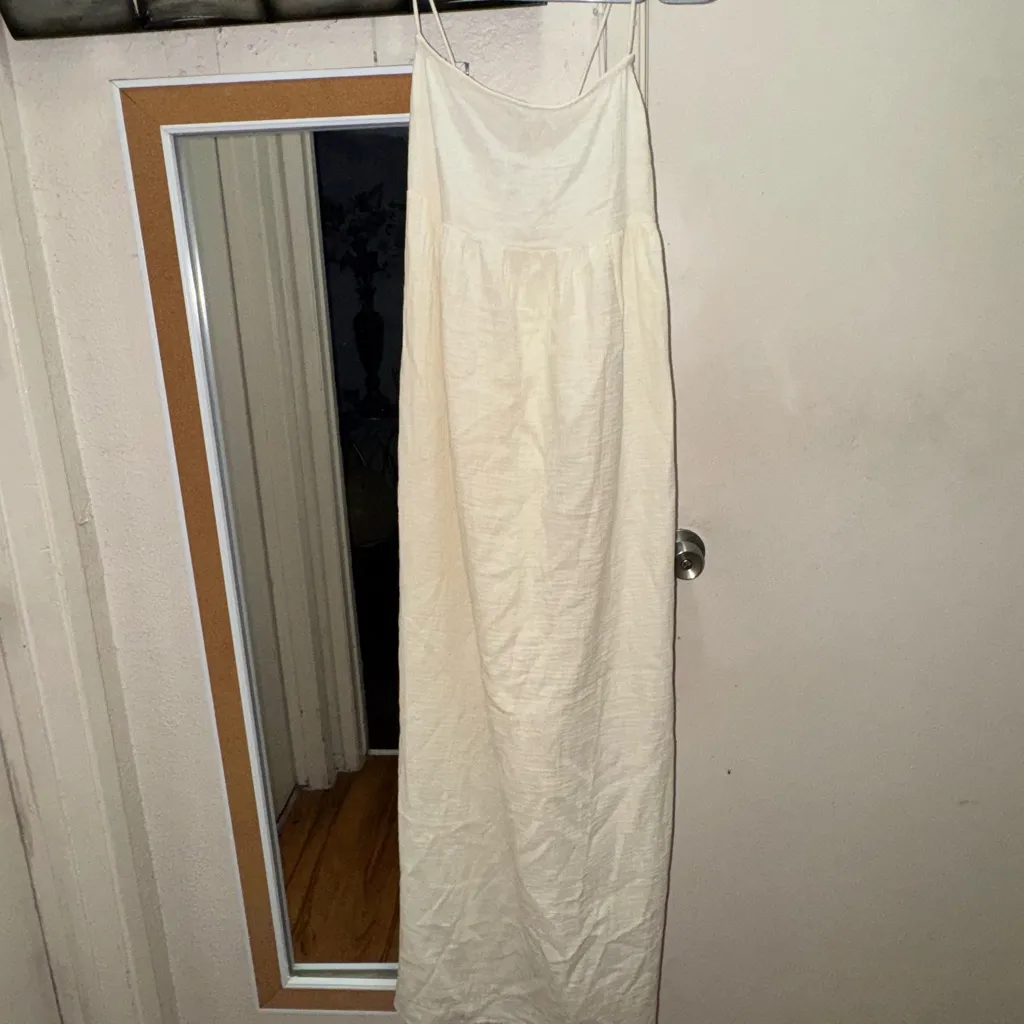 Shade & Shore Cream Maxi Swim Coverup with Side Slit - Image 2