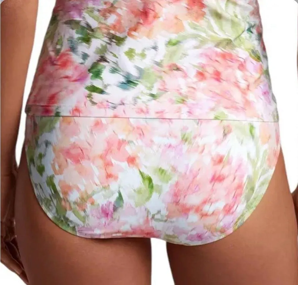 NWT Ralph Lauren Lauren Women's Floral Print Bikini Swimsuit Bottoms Pastel Size Pink Size 6 - Image 2