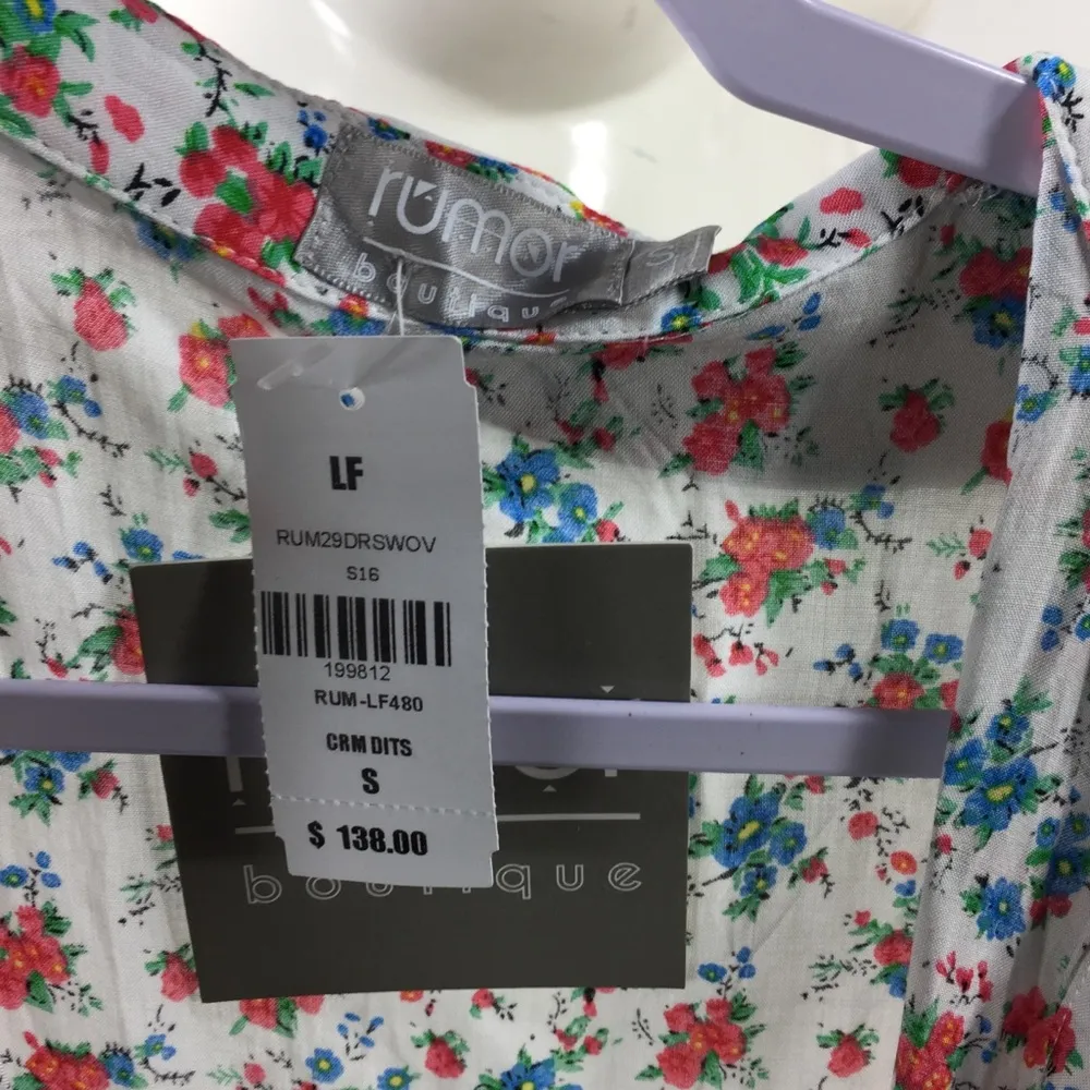 LF Rumor Boutique Floral Collared Button Up Fit and Flare Mini Dress NWT - Image 4