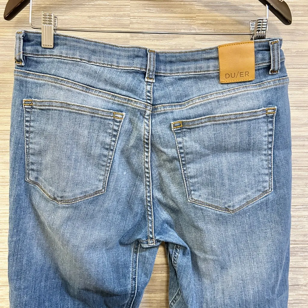 DU/ER Women's Performance Denim Girlfriend Jeans in Vintage Light Stone 28x28 Blue Size 28 - Image 10