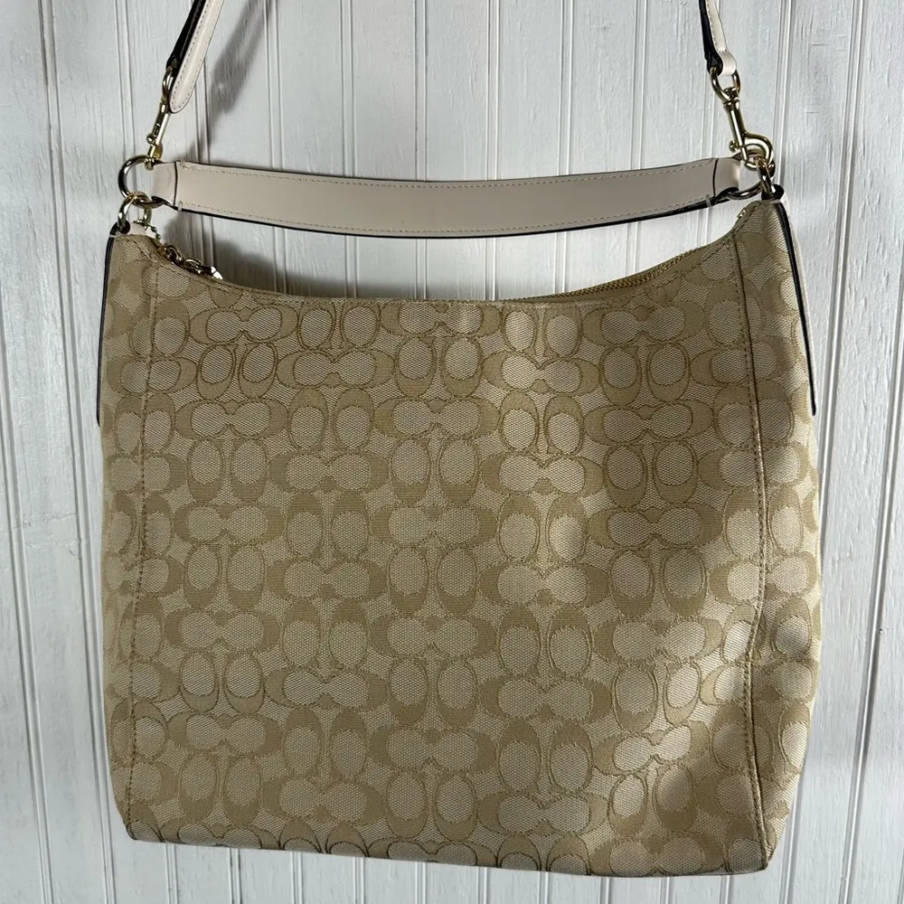 Coach Hobo Khaki Chalk Signature C Crossbody Bag - Image 5