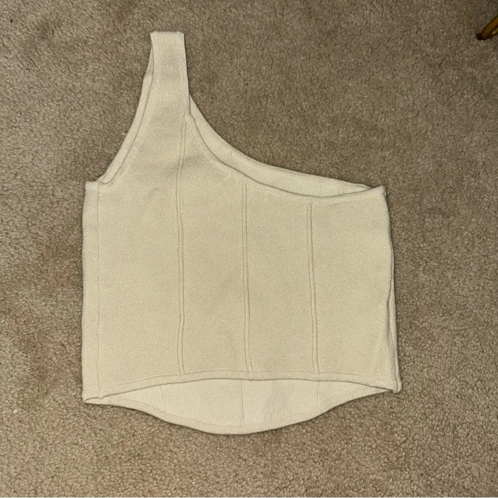 Anthropologie one-shoulder sweater corset top - Image 5