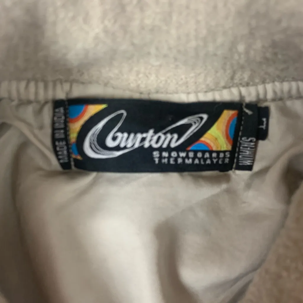 Burton women's size large wool black ivory Snowscapes Jacket coat snowboard - Image 2