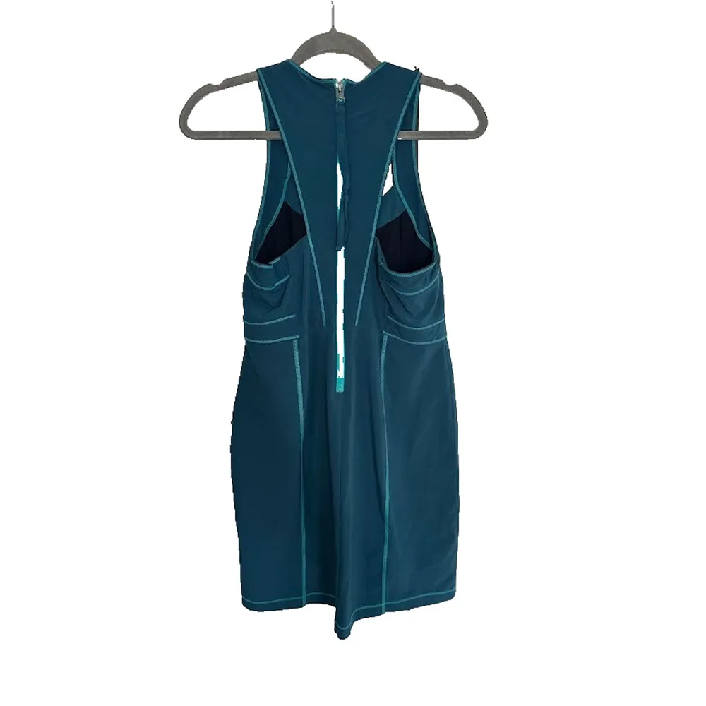 Title Nine Blue Green Athletic Outdoor Zip Pockets Tank Dress Size 8 Golf Tennis - Image 5