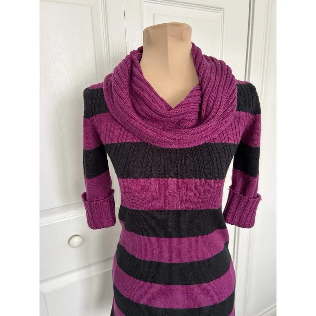 Takeout Black and Magenta Striped Sweater Dress Size XS - Image 4
