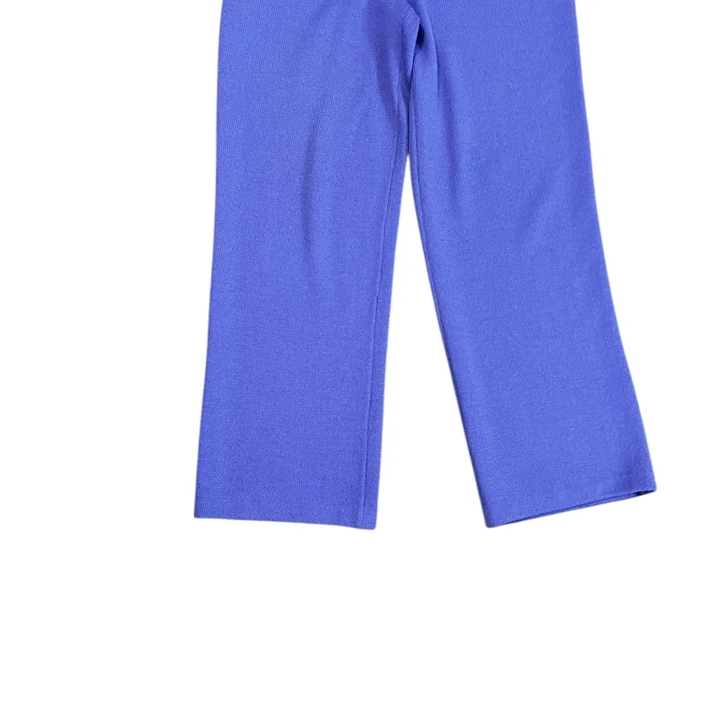 St. John Collection Santana Knit Wide Leg Pants – Size 8 – Purple - Image 4
