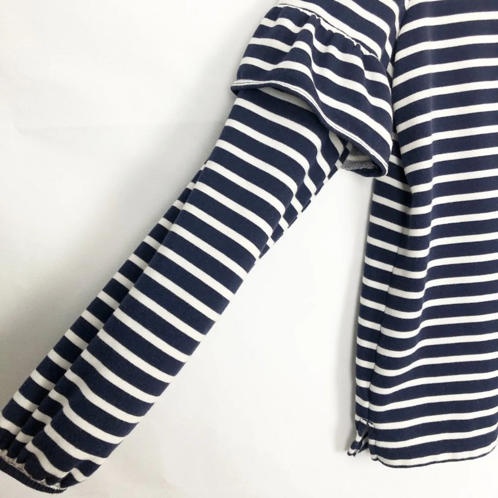 Old Navy Ruffled Sleeves Striped Sweater Size Medium - Image 6