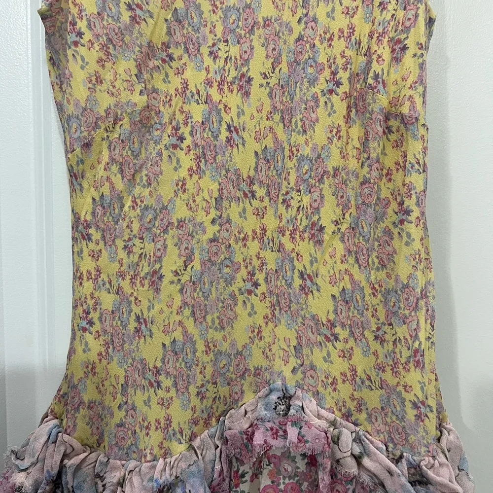 LoveShackFancy Pink Floral Silk Marceline Dress Size 4 US $375 - Image 4