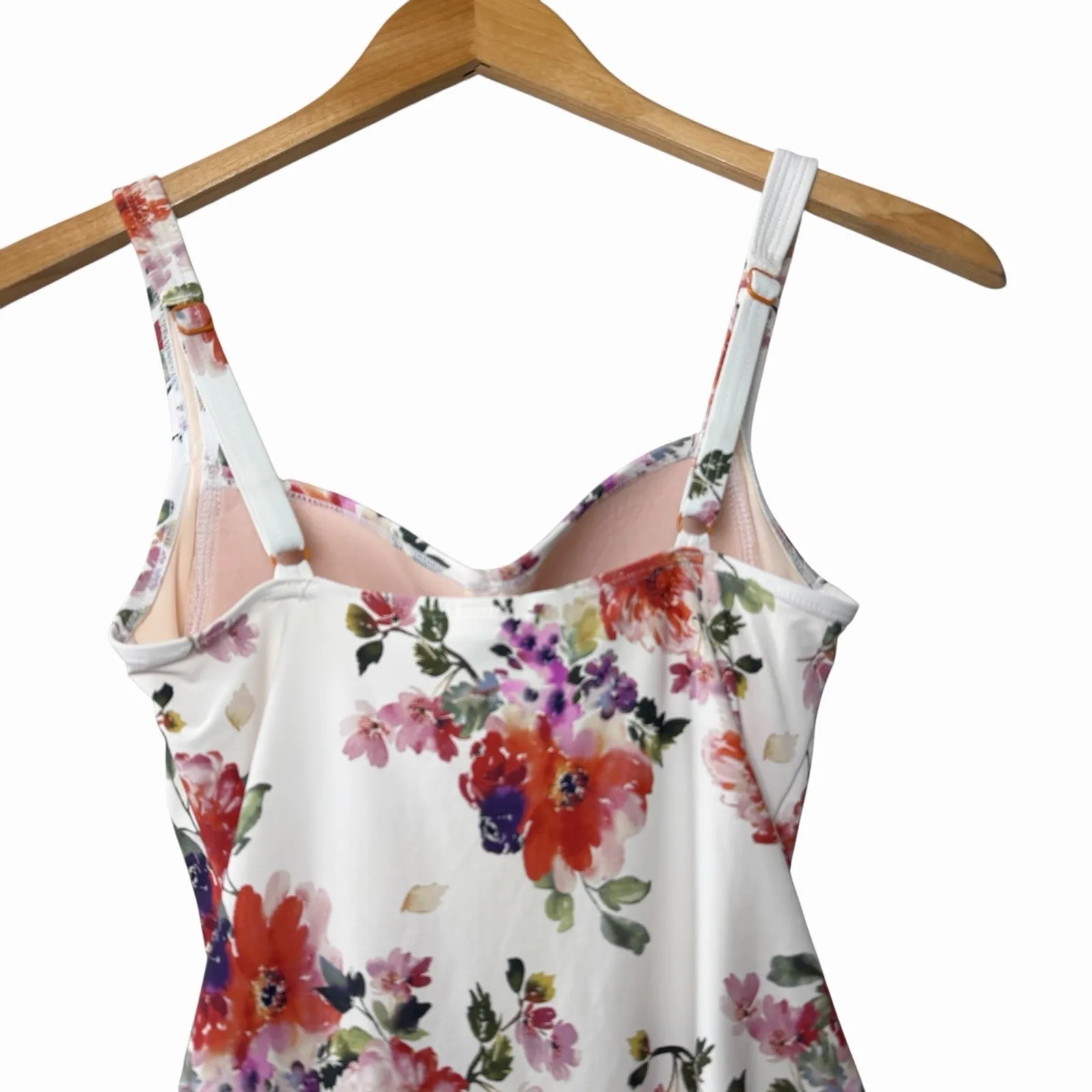 Niptuck Womens Floral Ruched One Piece Swimsuit US 6 Multi - Image 4