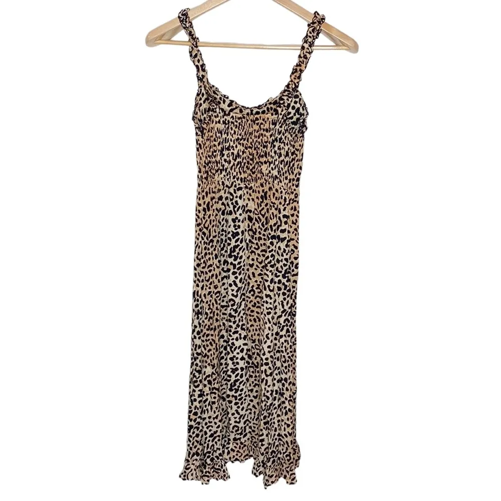 Faithfull the Brand Noemie Ruffled Midi Dress Le Cinq Animal Print size 2 - Image 4