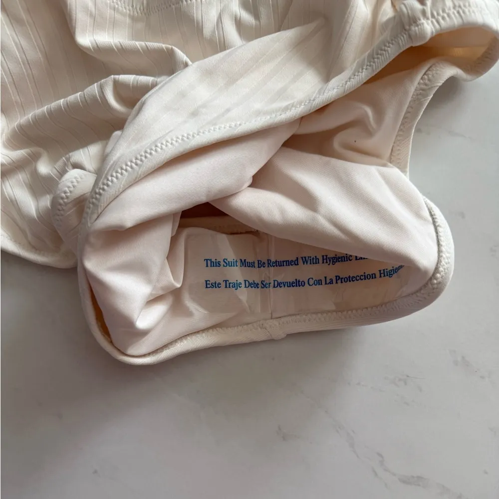 Shade & Shore White Ribbed Bodysuit One Piece - Image 4