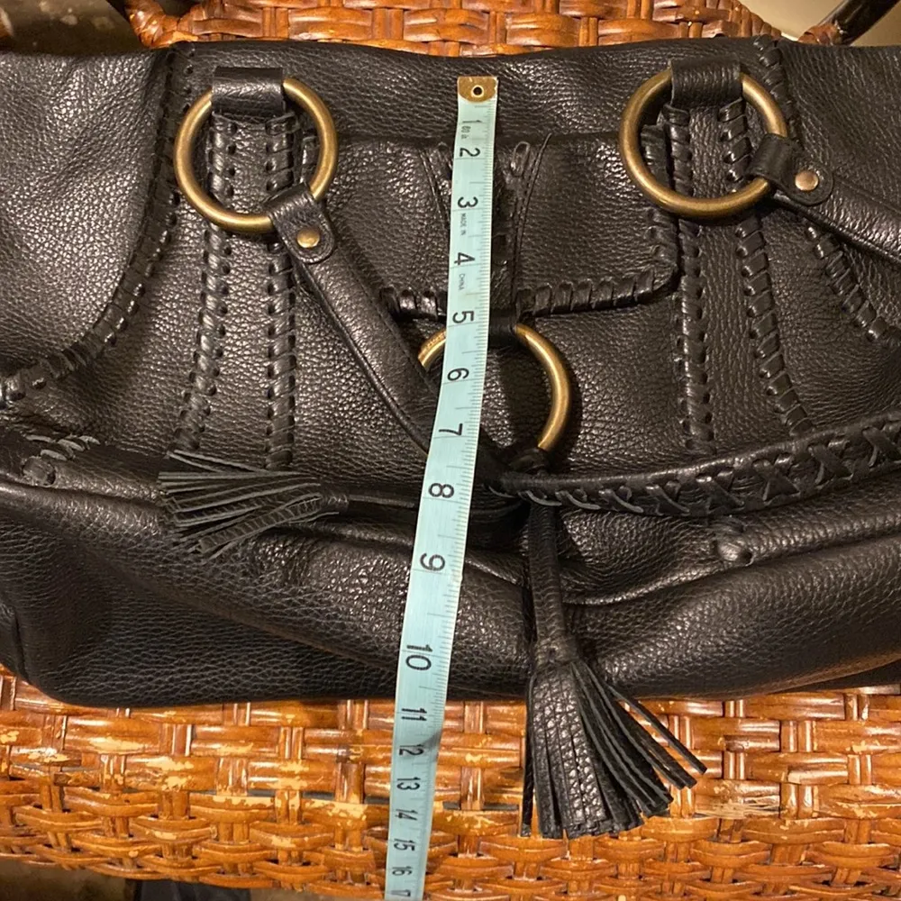 Isabella Fiore Whip it good Angela Tote Black Leather Large beautiful condition - Image 7