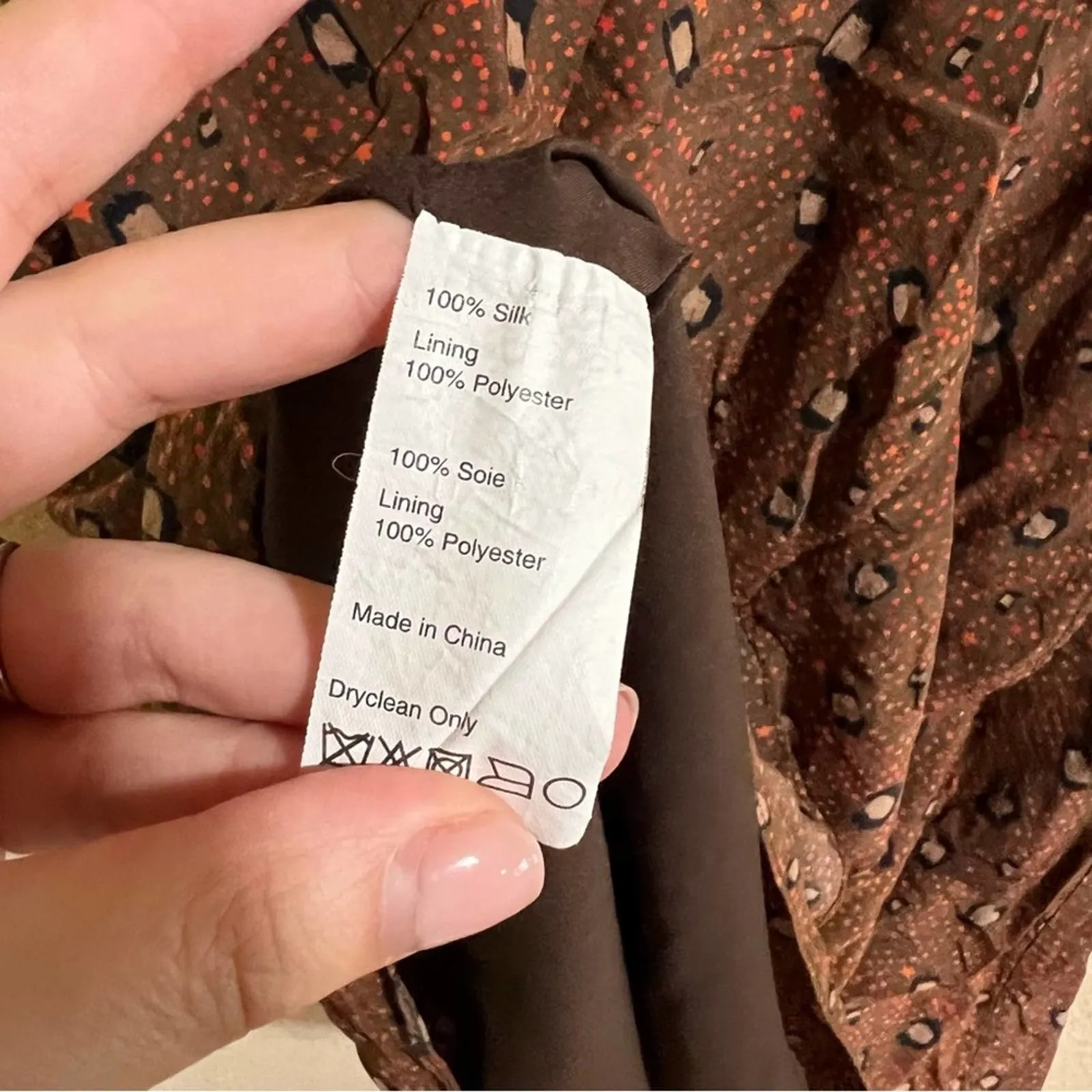 Slate & Willow Rust Brown Silk Leopard Print Dress - Image 8