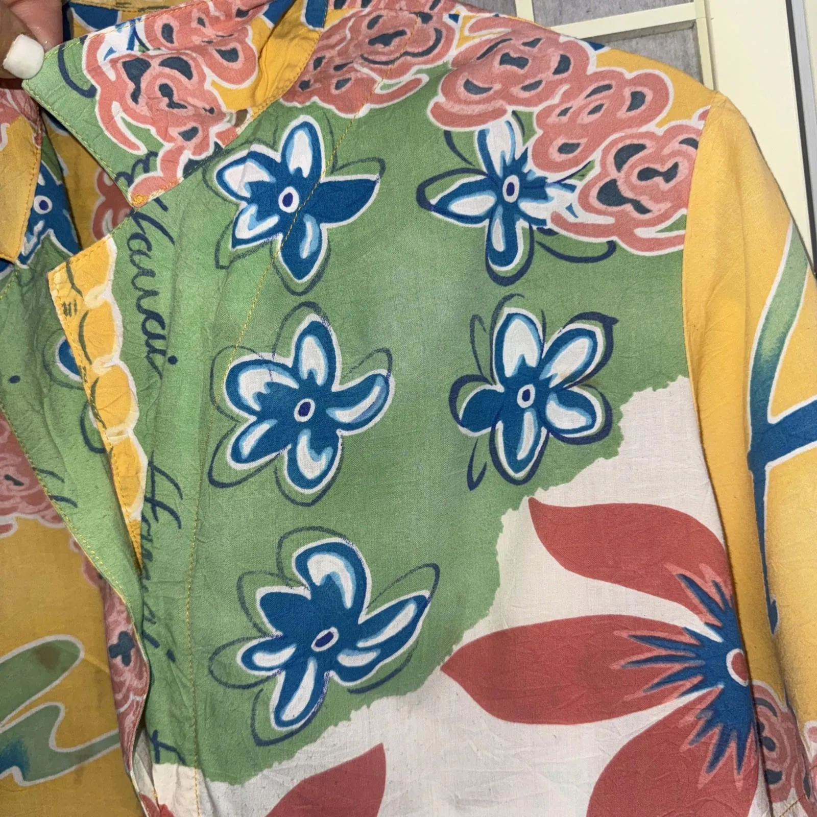 Vintage Jams World Aloha Hawaiian Floral Shirt Button Top Blouse Small *READ* - Image 15