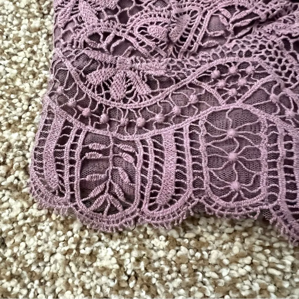 NWOT Free People One Lumi Purple Crochet Lace Smocked Bandeau in Dusty Purple S - Image 6