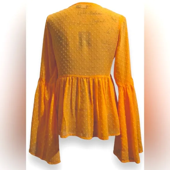 Boohoo BOHO Style Apricot BabyDoll Top EUC! - Image 2